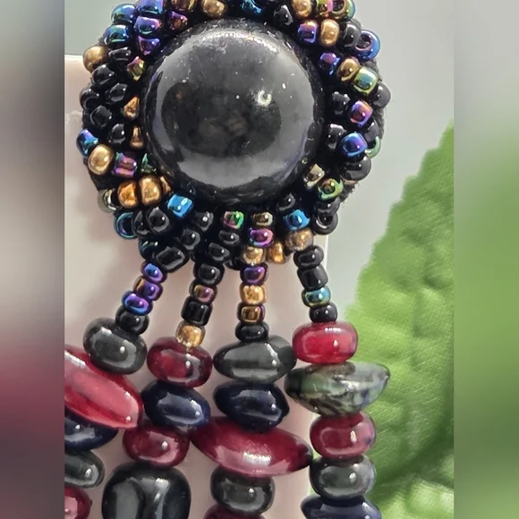 Elegant Beaded Drop Earrings - Picture 6 of 8